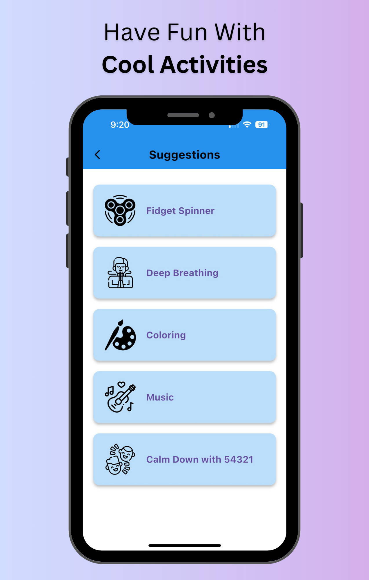 Fun Activities Interface
